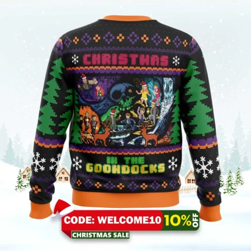 Christmas In The Goondocks Goonies Ugly Christmas Sweater 1 christmas in the goondocks goonies ugly christmas sweater 2