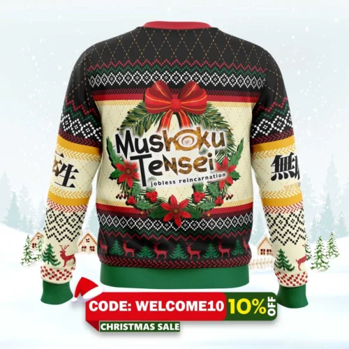 christmas is here mushoku tensei jobless reincarnation ugly christmas sweater 2