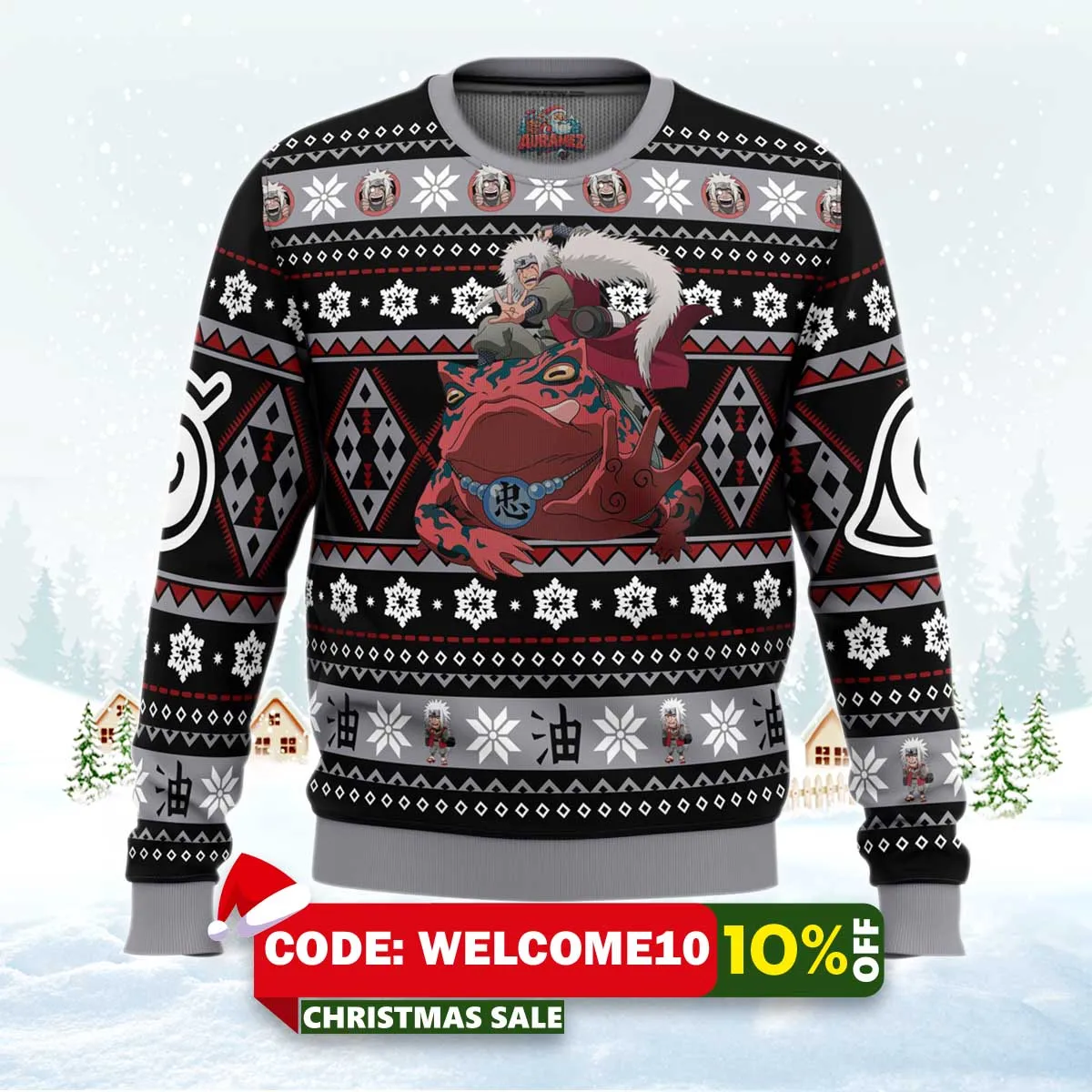 christmas jiraiya naruto ugly christmas sweater 1 christmas jiraiya naruto ugly christmas sweater 1