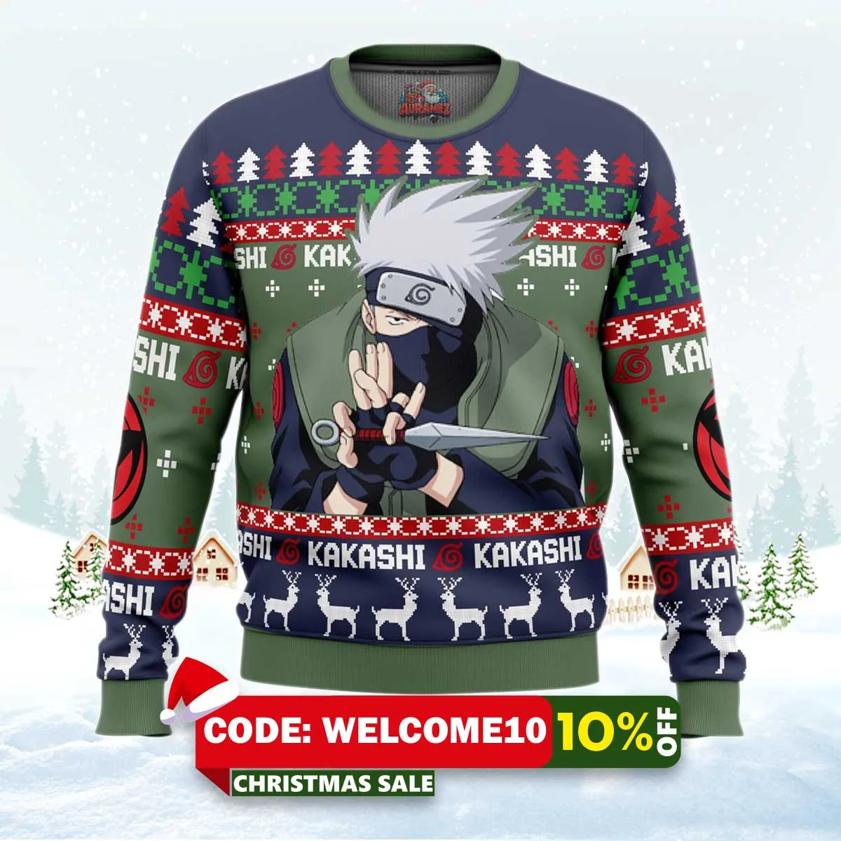 christmas kakashi hatake naruto christmas sweater 1 christmas kakashi hatake naruto christmas sweater 1