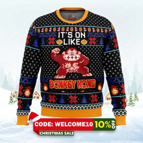 christmas kong donkey kong ugly christmas sweater 1