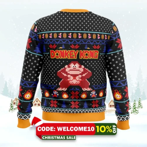 Christmas Kong Donkey Kong Ugly Christmas Sweater 1 christmas kong donkey kong ugly christmas sweater 2