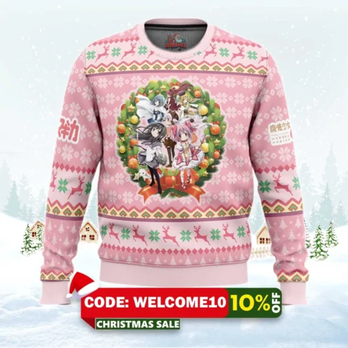 christmas magic puella magi madoka magica ugly christmas sweater 1