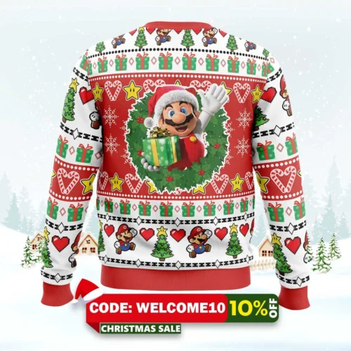 christmas mario super mario bros ugly christmas sweater 2