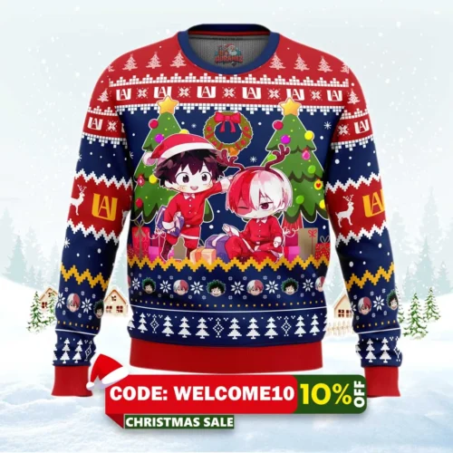 christmas midorya shoto mha ugly christmas sweater 1