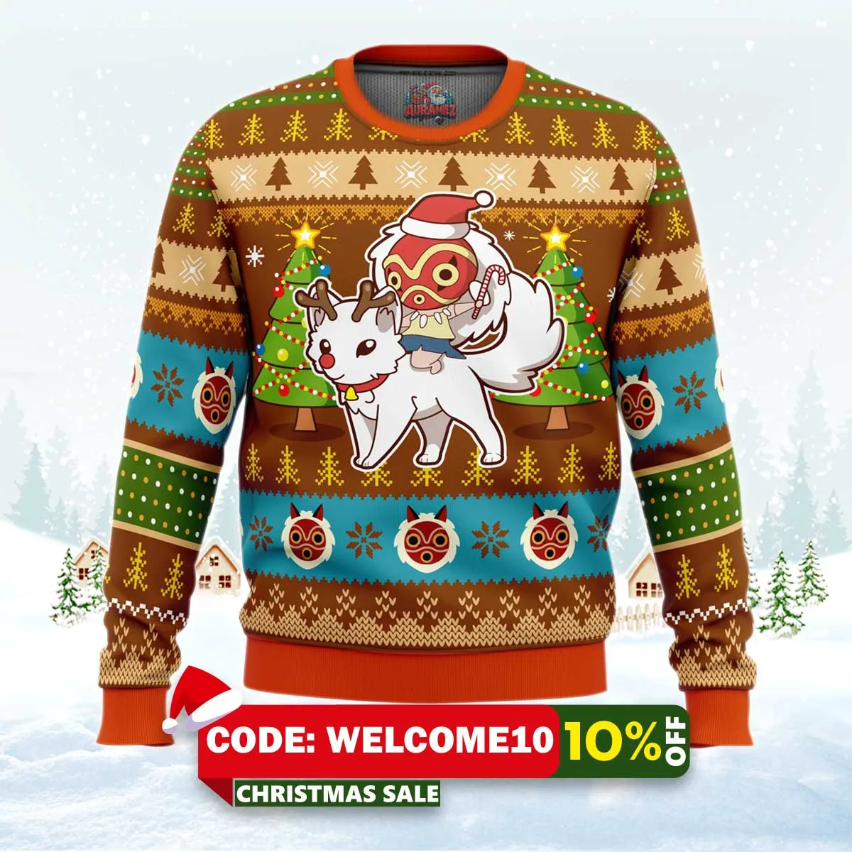 christmas mononoke princess mononoke ugly christmas sweater 1 christmas mononoke princess mononoke ugly christmas sweater 1