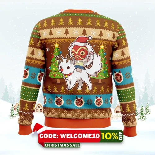 Christmas Mononoke Princess Mononoke Ugly Christmas Sweater 1 christmas mononoke princess mononoke ugly christmas sweater 2