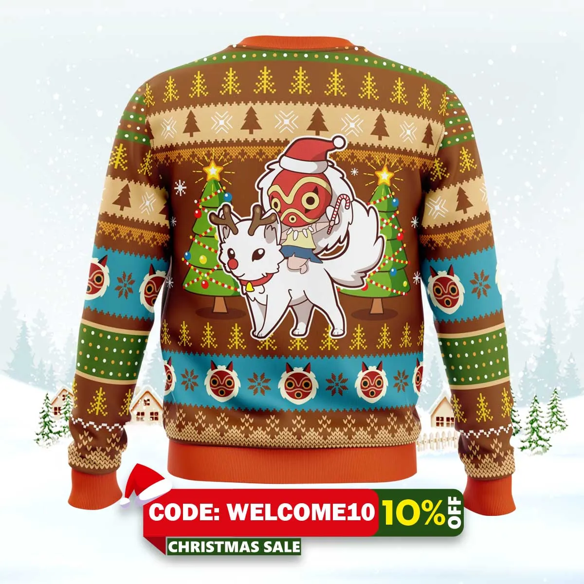 christmas mononoke princess mononoke ugly christmas sweater 2 christmas mononoke princess mononoke ugly christmas sweater 2
