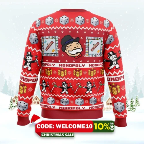 christmas monopoly board games ugly christmas sweater 2