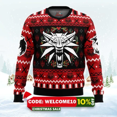 christmas monster the witcher ugly christmas sweater 1