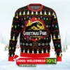 christmas park jurassic park ugly christmas sweater 1