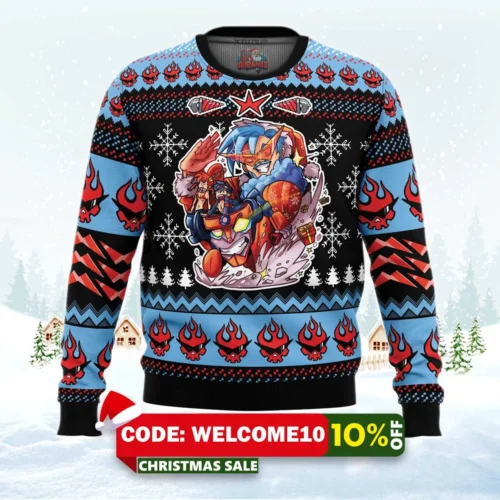 christmas party tengen toppa gurren lagann ugly christmas sweater 1