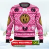 christmas pink ranger power rangers ugly christmas sweater 1