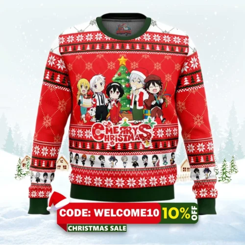 christmas power house bungou stray dogs ugly christmas sweater 1