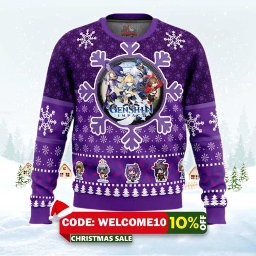 christmas quest genshin impact ugly christmas sweater 1