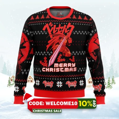 christmas red guts berzerk ugly christmas sweater 1