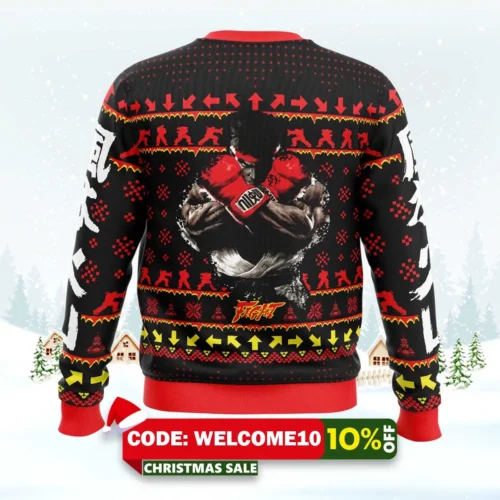 christmas ryu street fighter ugly christmas sweater 2