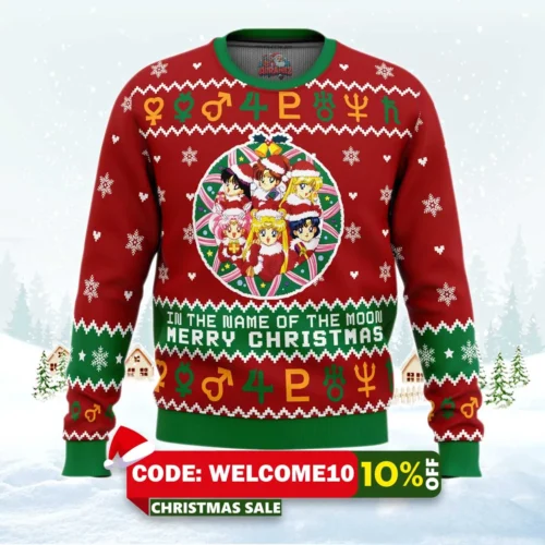 christmas sailor guardians sailor moon ugly christmas sweater 1