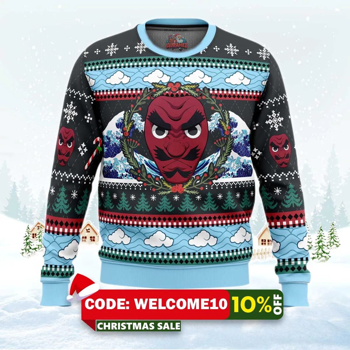 christmas sakonji urokodaki demon slayer ugly christmas sweater 1 christmas sakonji urokodaki demon slayer ugly christmas sweater 1