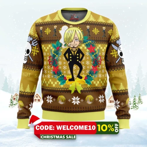 christmas sanji one piece ugly christmas sweater 1