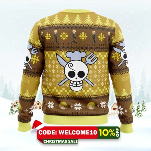 christmas sanji one piece ugly christmas sweater 2