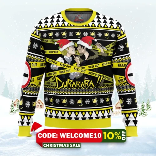 christmas shizuo and izaya durarara!! ugly christmas sweater 1