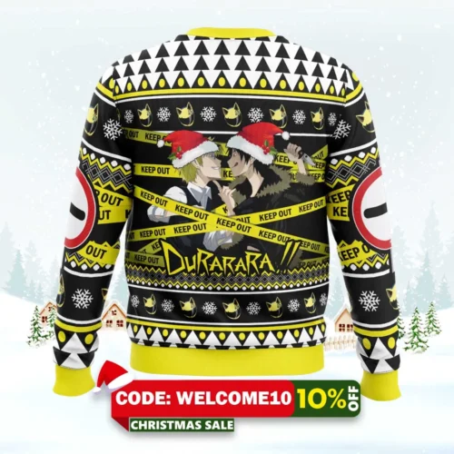 christmas shizuo and izaya durarara!! ugly christmas sweater 2