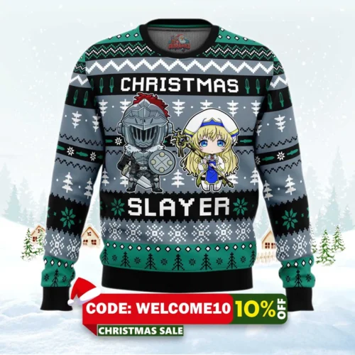 christmas slayer goblin slayer ugly christmas sweater 1