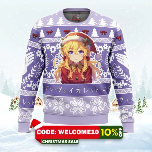 christmas soldier violet evergarden ugly christmas sweater 1