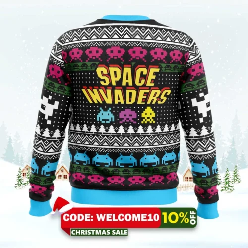 christmas space invaders ugly christmas sweater 2