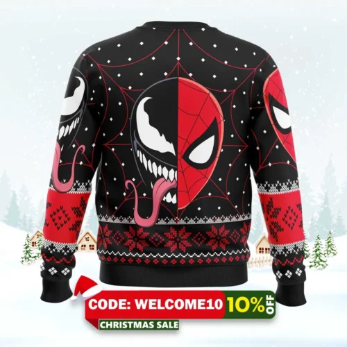 christmas spider man venom marvel comics ugly christmas sweater 2