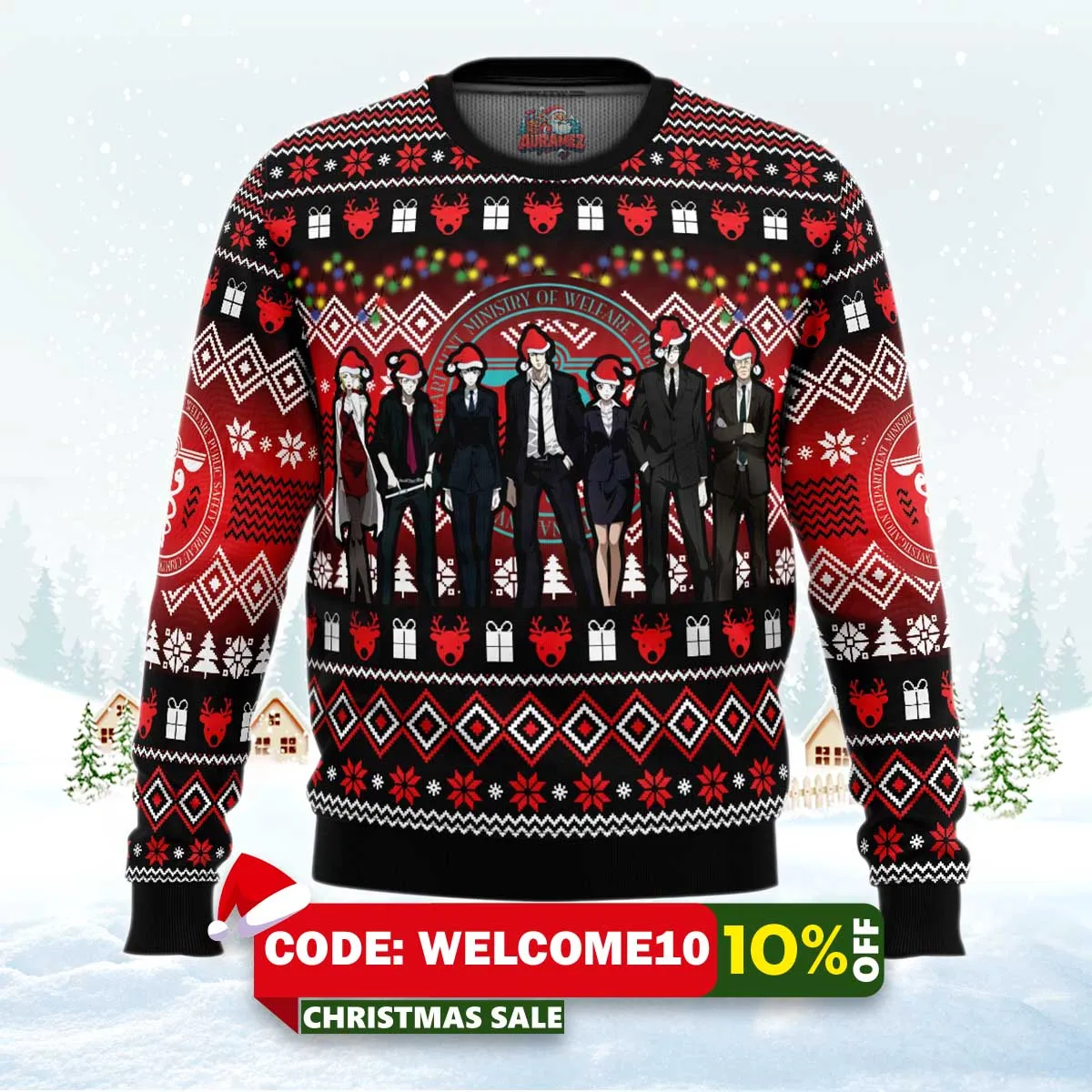 christmas staff psycho pass ugly christmas sweater 1 christmas staff psycho pass ugly christmas sweater 1