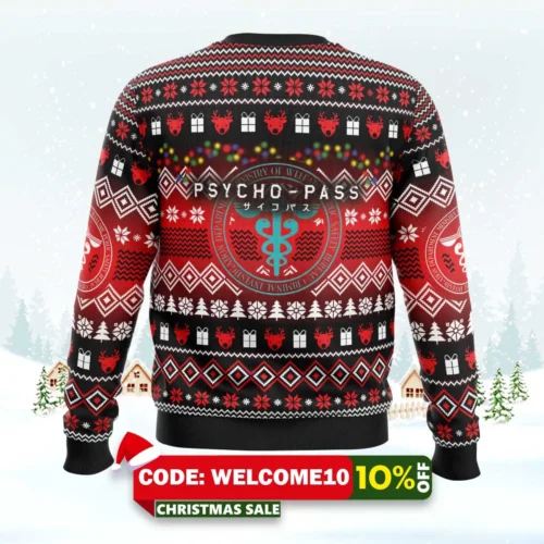 Christmas Staff Psycho Pass Ugly Christmas Sweater 1 christmas staff psycho pass ugly christmas sweater 2