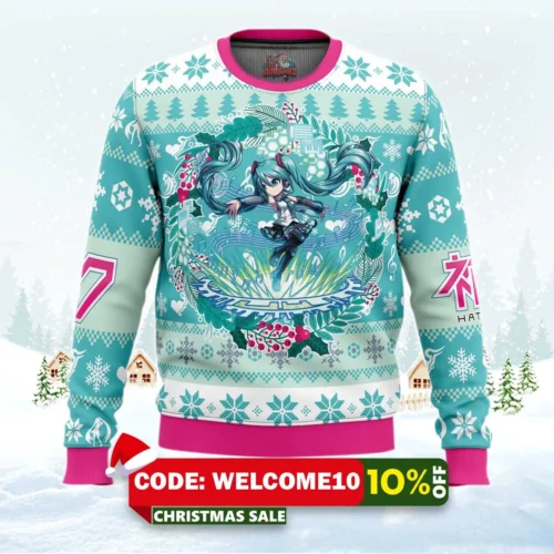 christmas symphony hatsune miku ugly christmas sweater 1
