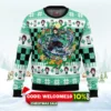 christmas tanjiro kamado demon slayer ugly christmas sweater 1