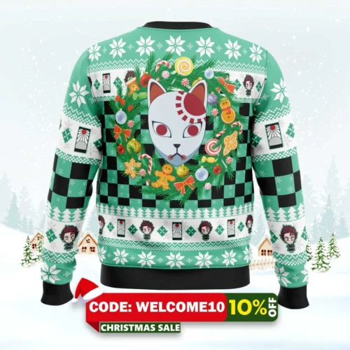 Christmas Tanjiro Kamado Demon Slayer Ugly Christmas Sweater 1 christmas tanjiro kamado demon slayer ugly christmas sweater 2