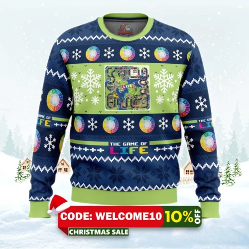 christmas the game of life board games ugly christmas sweater 1