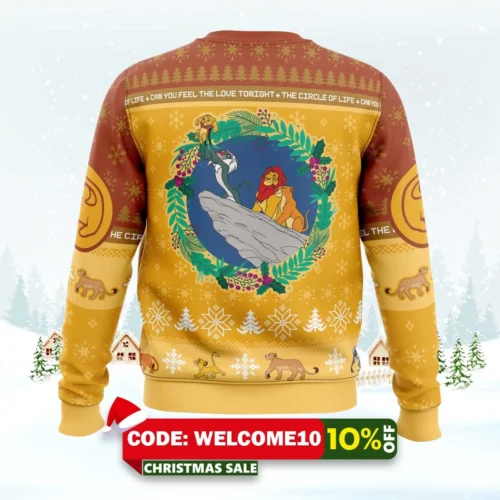 christmas the lion king disney ugly christmas sweater 2
