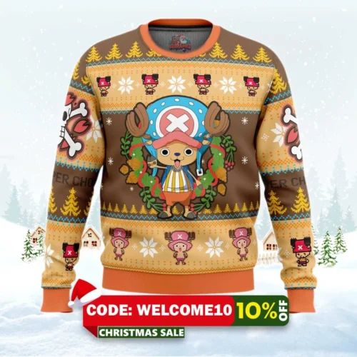 christmas tony chopper one piece ugly christmas sweater 1