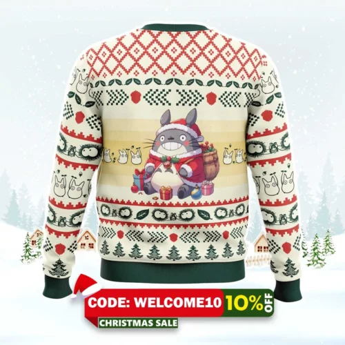 christmas totoro my neighbor totoro ugly christmas sweater 2