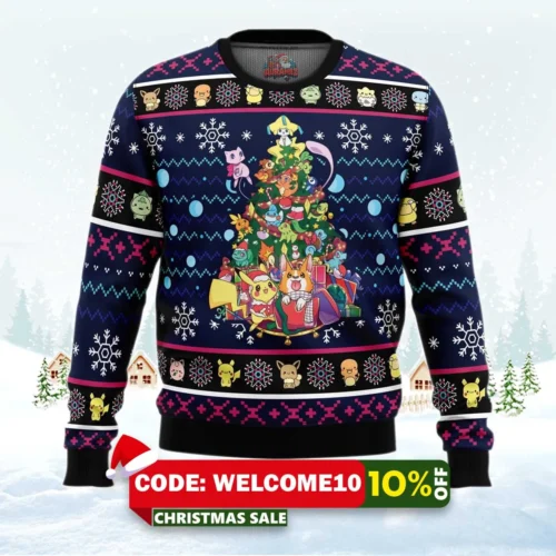 christmas tree pokemon ugly christmas sweater 1