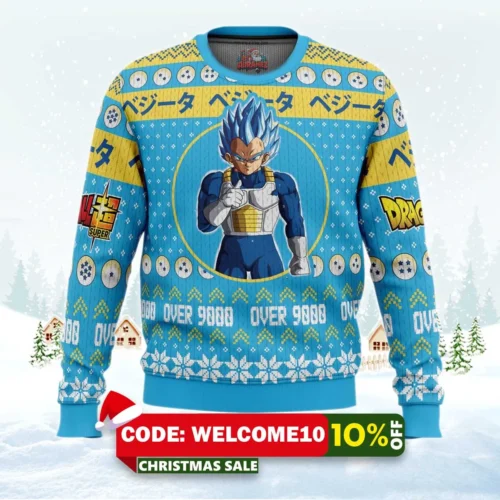 christmas vegeta dragon ball z ugly christmas sweater 1