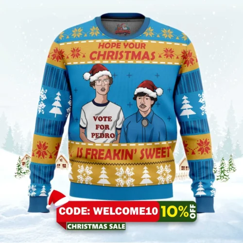 christmas vote napoleon dynamite ugly christmas sweater 1