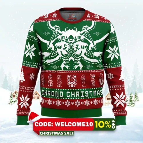 chrono trigger chrono christmas ugly sweater 1