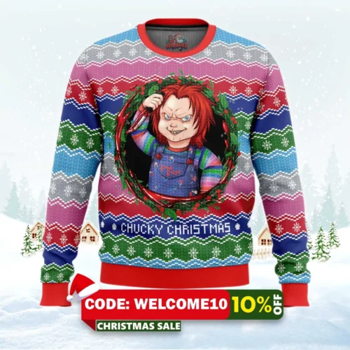 chucky christmas ugly sweater 1