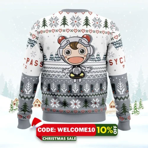 Clean Town Clean People Psycho Pass Ugly Christmas Sweater 1 clean town clean people psycho pass ugly christmas sweater 2