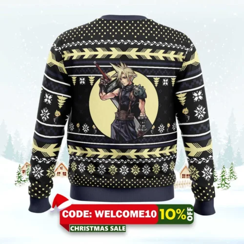 Cloud Final Fantasy Ugly Christmas Sweater 1 cloud final fantasy ugly christmas sweater 2