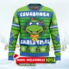 cowabunga leonardo christmas teenage mutant ninja turtles ugly christmas sweater 1