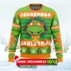 cowabunga michaelangelo christmas teenage mutant ninja turtles ugly christmas sweater 1