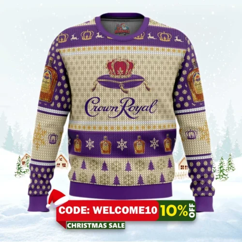 crown royal whiskey ugly christmas sweater 1